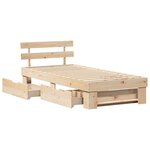 vidaXL Cadre de lit avec tiroir Marron 90 x 200 cm Bois massif en pin