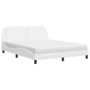 vidaXL Lit avec matelas Zadar blanc 160x200 cm similicuir