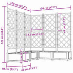 vidaXL Jardinière avec Trellis 5 Pièces Noir 120x120x125.5 cm