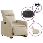 vidaXL Fauteuil inclinable électrique crème tissu