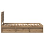 vidaXL Cadre de lit Chêne artisan 90 x 190 cm Bois de pin massif