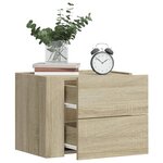 vidaXL Tables de chevet murales 2 Pièces chêne sonoma 45x30x35 cm