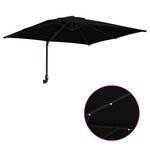 vidaXL Parasol de jardin Noir 248.5 x 247.5 x 160 cm tissu