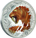 Pièce de monnaie en Argent 1 Dollar g 31.1 (1 oz) Millésime 2026 Deadly Dangerous SABRE-TOOTHED TIGER