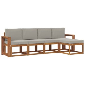 vidaXL Ensemble de canapés d'extérieur 5 pc Gris Naturel et Clair