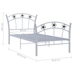 vidaXL Cadre de lit avec design de football Gris Métal 90x200 cm