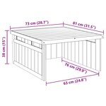 vidaXL Tondeuse à gazon robotisée   garage de 70x80x38 cm  en bois de pin traité