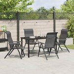 vidaXL Ensemble de salle à manger pour jardin 5 Pièces Gris Poly rotin