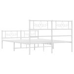 vidaXL Cadre de lit métal sans matelas et pied de lit blanc 135x190 cm