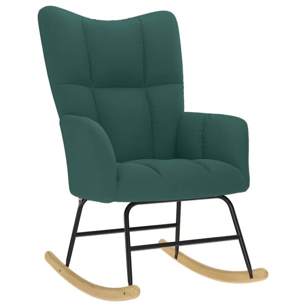 vidaXL Chaise à bascule Vert foncé Tissu