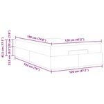 vidaXL Cadre de lit avec matelas Gris clair 120 x 190 cm tissu