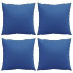 vidaXL Coussins de canapé 4 Pièces bleu royal 50x50 cm tissu