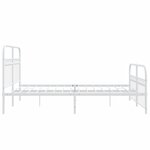 vidaXL Cadre de lit métal avec tête de lit/pied de lit blanc 150x200cm