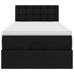 VidaXL Cadre de lit ottoman avec matelas noir 90x200 cm similicuir