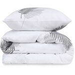 Parure de lit - housse de couette 220 x 240 + 2 taies d'oreiller 60 x 60 65 coton- Gris