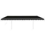 vidaXL Auvent automatique rétractable avec poteaux 6x3 m Anthracite