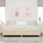 vidaXL Lit à ressorts avec matelas Crème 200 x 200 cm tissu