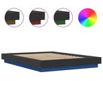 vidaXL Cadre de lit avec lumières LED sans matelas noir 120x200 cm