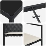 vidaXL Ensemble de salle à manger pour jardin 5 Pièces Noir Poly rotin