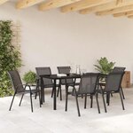 vidaXL Chaises empilables de jardin lot de 6 Noir Tissu textilène