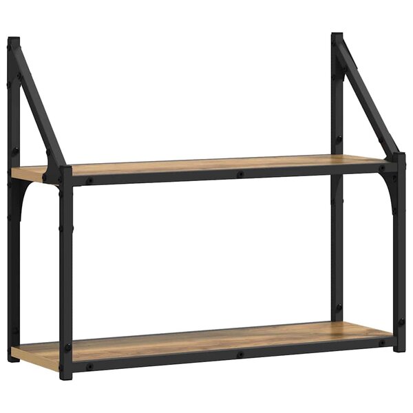 vidaXL Étagère Murale avec étagère chêne artisanal 60 x 21 x 51 cm