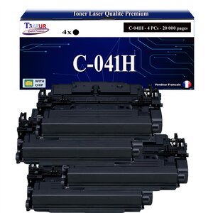 T3AZUR - 4x Toners compatibles avec Canon 041H (0453C002) pour Canon LBP312x  MF522X  MF525X Noir - 20 000p