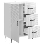 vidaXL Buffet Blanc brillant 66 x 34 5 x 89 5 cm Bois d'ingénierie