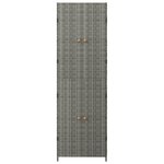 vidaXL Armoire de rangement jardin Gris 59x40x180 cm Résine tressée