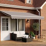 vidaXL Cadre de store rétractable électrique Blanc 4 5 × 3 5 m Acier