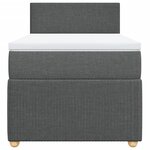 vidaXL Sommier à lattes de lit et matelas Gris foncé 90x190 cm Tissu