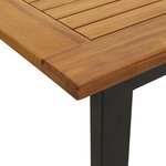 vidaXL Ensemble de Salle à Manger de 9 Pièces en Acier Noir et Bois Massif d'Acacia