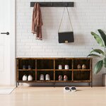 vidaXL Armoire à chaussures chêne fumé 131x35x50 cm bois d'ingénierie