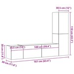vidaXL Ensemble meuble TV 4 Pièces Chêne noir 130 5 x 30 x 140 cm