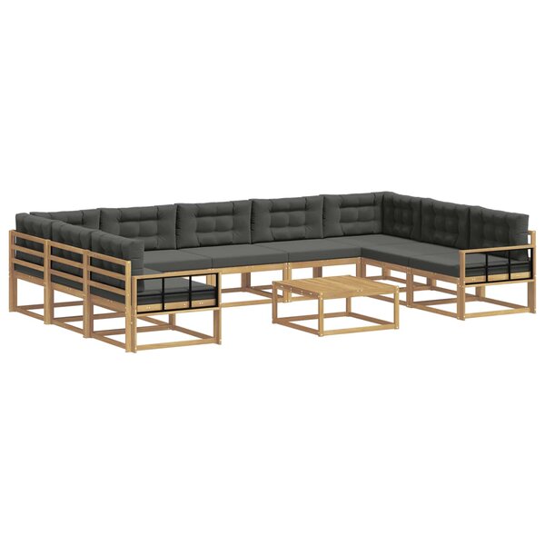vidaXL Ensemble de canapés d'extérieur 10 pc Blanc et anthracite
