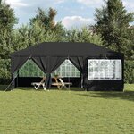 vidaXL Tente de fête avec 10 parois gris foncé 6x4 m en PE