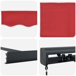 vidaXL Auvent Rétractable Rouge 4 × 3 m Toile et Aluminium