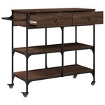 vidaXL Chariot de cuisine chêne marron 105x42x95 cm bois d'ingénierie