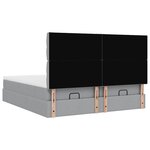VidaXL Cadre de lit ottoman et matelas gris clair 200x200cm tissu