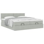 vidaXL Cadre de lit ottoman avec matelas gris clair 200x200 cm velours