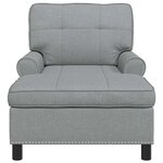 vidaXL Chaise longue avec coussin Gris clair 91 x 157 x 91 cm tissu