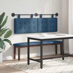 vidaXL Tête de lit suspendue Avec lumière LED Bleu Tissu