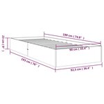 vidaXL Cadre de lit sans matelas blanc bois massif 90x190 cm