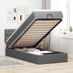 vidaXL Cadre de lit ottoman avec matelas gris foncé 90x190 cm tissu