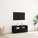 vidaXL Meuble TV Noir 90 x 35 x 40 cm Bois d'ingénierie