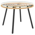 vidaXL Salon de jardin 3 Pièces avec coussins beiges résine tressée