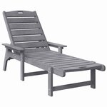 vidaXL Transat 3 Pièces Gris clair Polyéthylène