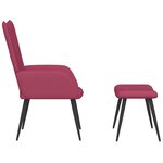 vidaXL Chaise de relaxation avec tabouret Rouge bordeaux Velours