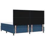 vidaXL Lit à ressorts avec matelas Bleu 200 x 200 cm tissu