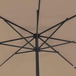 vidaXL Parasol de jardin Taupe  Noir 295 x 295 x 245 cm