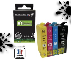 34XL  Balle de golf - Noir / Cyan / Magenta / Jaune - Grande capacité
